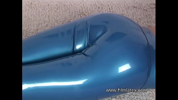 Catalina - Black Latex Midriff &amp_ Blue Latex Pants