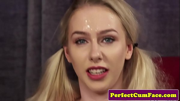 English spunk babe sucking cock til facial