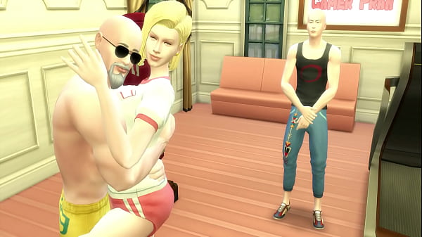 number 18 android sexually trained by perverted master roshi in front of her cuckold husband dragon ball hentai