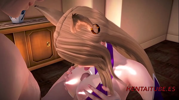 League Of Legend Hentai 3D - Ahri pajas, boobjob, mamada y follada