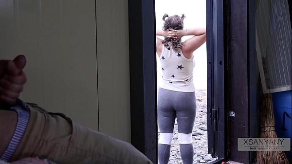 I spied on a sexy stranger, but then she saw me and surprised me! - xSanyAny