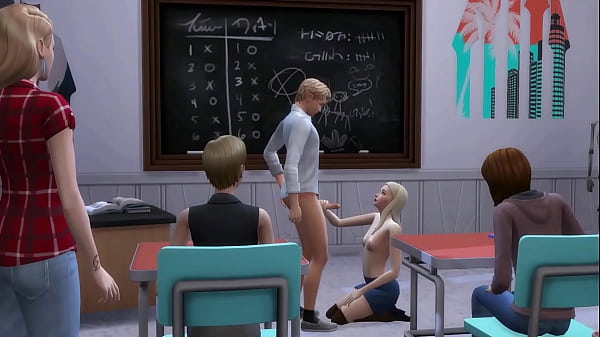 Chico tímido se folla a una profesora caliente en el aula - Sims 4 - Animación 3D