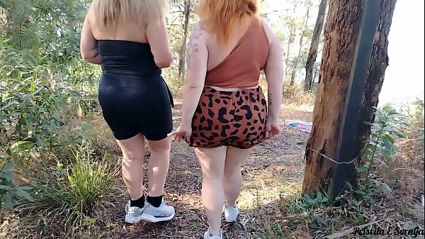 My wife and sister-in-law taking off her clothes in public on the trail! exhibitionism in public!