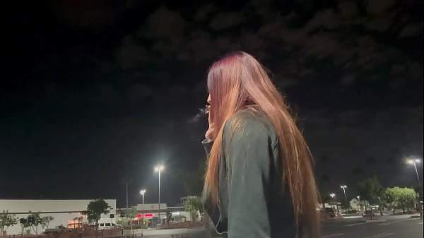 Italian Milf Artemisia Love Outdoor Smoking Fetish Late at night in Los Angeles Long hair Fetish