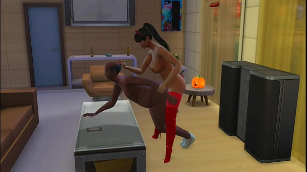 La puttana transessuale di Halloween Cagna fa del bene a un cliente