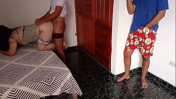 I discover my unfaithful wife fucking with the neighbor, seeing that he is putting his cock hard I masturbate while I see them, I am a cuckold