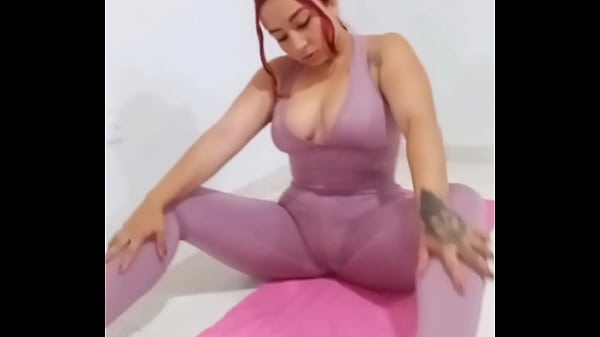 A very perverted yoga teacher fucks a big ass with red hair hard.