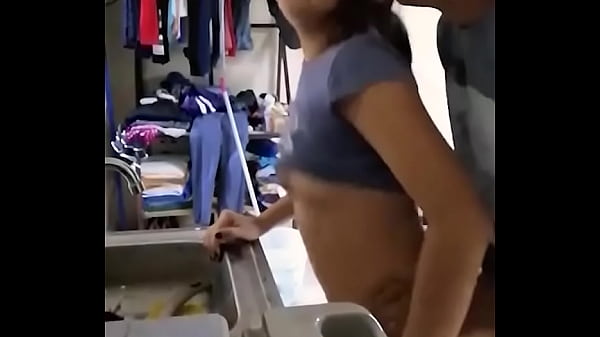 Cute amateur Mexican girl gets fucked while washing dishes