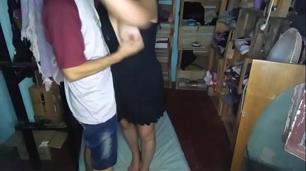 Touching my girlfriend's tits and tail